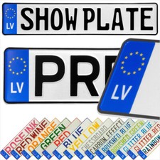 LV Latvia Badge Novelty Pressed Metal Number Plates Replica Show Trucker Name