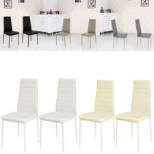 Set of 2/4/6 Dining Chair Leather Modern High Back Office Commercial Restaurant