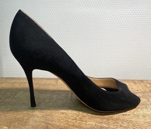 Black suede pumps peep - suede,