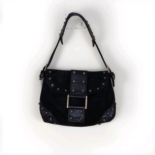 Zara black suede brass studs - zara,