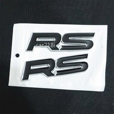 2x Black RS Big Silver Chrome