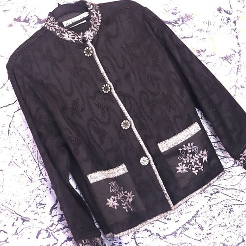 Black beaded jacket - jacket, m