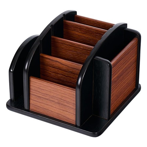Wooden desk organizer with - wooden, 6