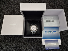 Seiko Prospex Speedtimer Solar Quartz Chronograph White Panda Dial 1969 SSC813P1