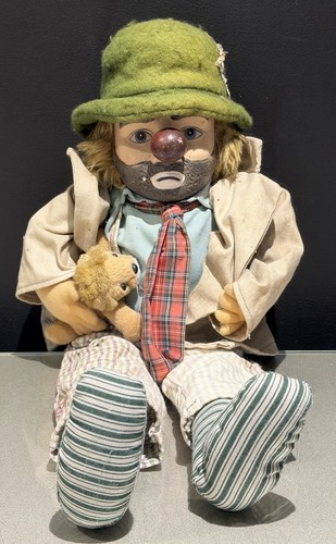 Vintage sad hobo clown doll - sad,