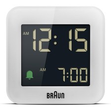 Braun BC08 Digital Alarm Clock. White Travel Brand new boxed and sealed RRP £35