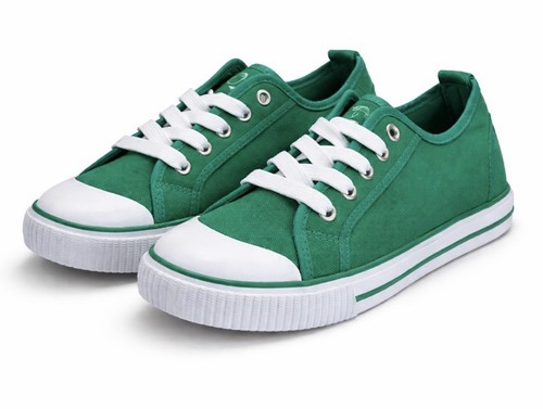 Green canvas trainers size - trainers,