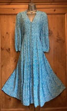 Phase Eight Pink Blue White Floaty Tea Party Dress Maxi 12 Boho Autumn Winter