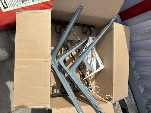 Wrought iron shelf brackets - iron,