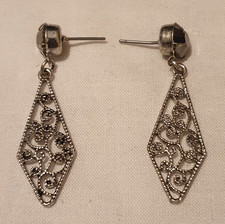 Silver tone grey - silver, crystal