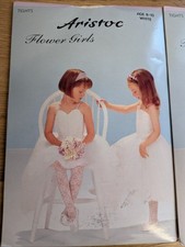 Girls White Lace Flower Girl Wedding Tights Age 8-10 Years By Aristoc Brand New
