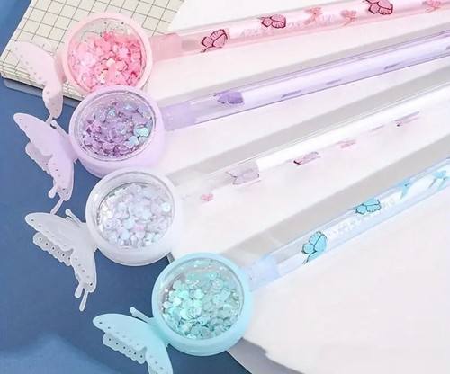 Butterfly glitter gel ink pens - gel,