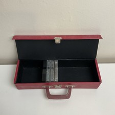 Vintage 20 Cassette Tape Red Faux Leather Storage Case Holder
