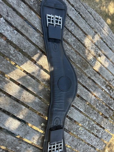 Black leather dressage girth - black,