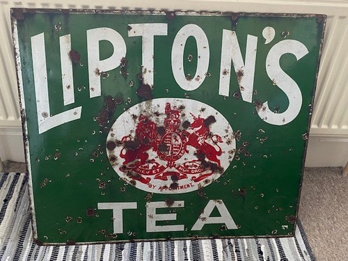 Liptons tea enamel - enamel, sign,