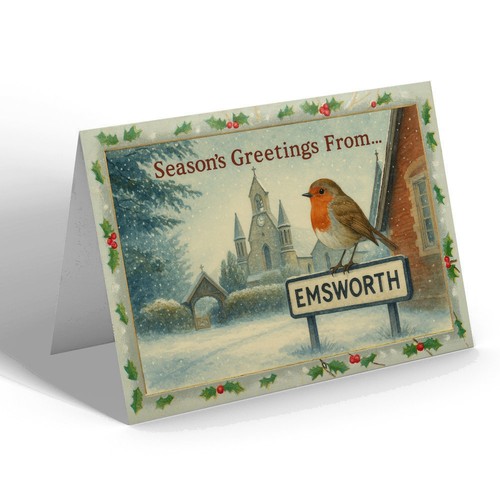 Xmas notelet emsworth - xmas,