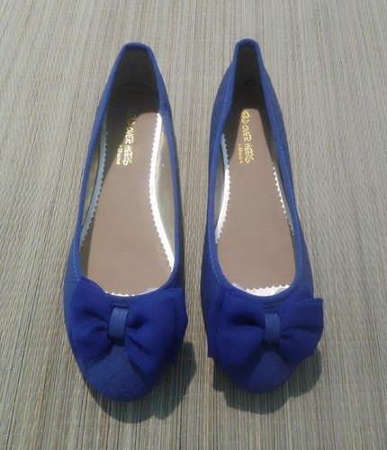 Flat shoes blue - blue, reptile