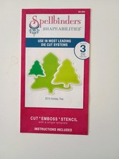 Spellbinders Shapeabilities Die Set 2010 Holiday Tree 3 Dies Christmas Craft 