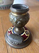 Antique Brass And Enamel Match