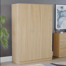 3 Door Wardrobe, Modern Wardrobe with 3 Door Spacious Drawers Storage Cupboard O