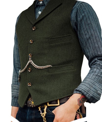 Mens vintage tweed waistcoat - vintage,