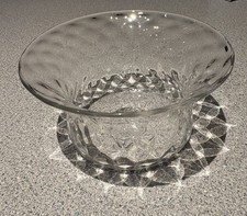 3 Antique hand made clear glass bowls -  swirl - Whitefriars? 