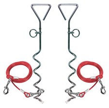 2 x Dog Anchor & Lead 4m