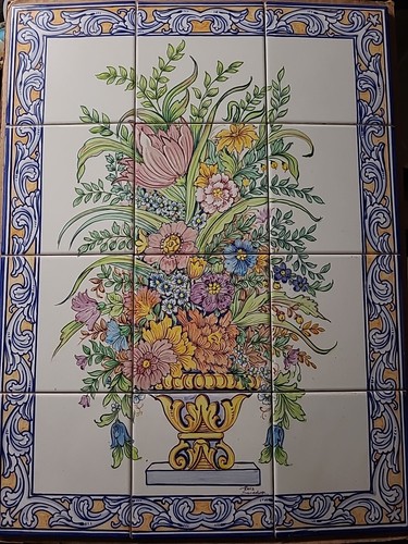 Hand painted tile mural - hand,