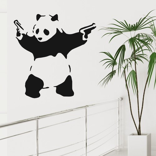 Banksy panda wall - panda, art