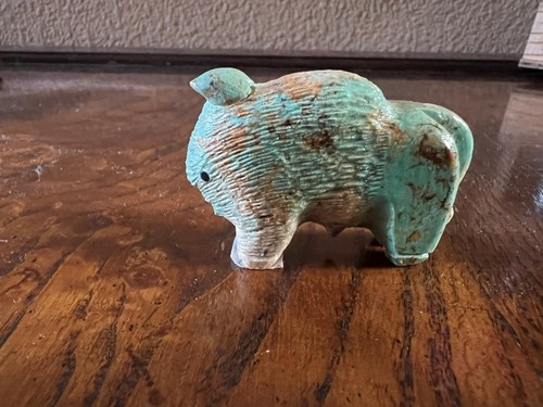 Zuni fetish turquoise buffalo - zuni,