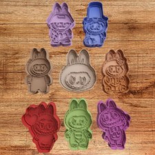 Labubu Bunny Character Cookie Biscuit Cutter Set – Embossers