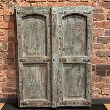 Pair Of Vintage Wooden Door Shutters - Medieval Style - Rustic Feature