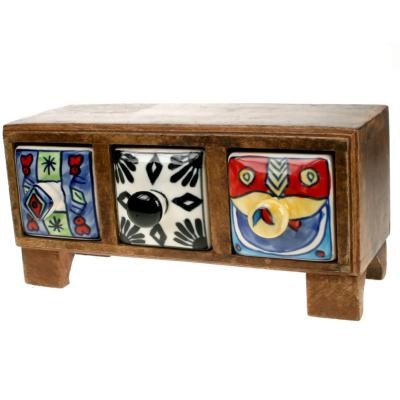 Wooden mini chest ceramic - chest,,