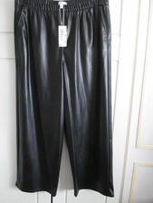 MARKS AND SPENCER BLACK FAUX LEATHER TROUSERS SIZE 18 BNWT