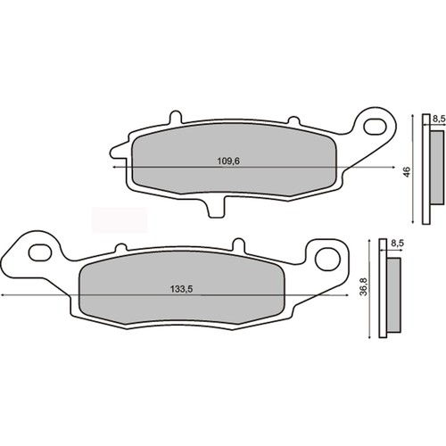 Pair sintered brake - of,