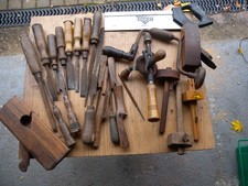 vintage carpenters tools and box