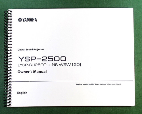 Yamaha ysp 2500 instruction - yamaha, ysp-2500