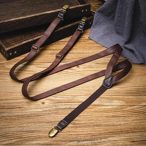 Leather suspenders casual - suspenders,