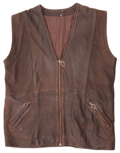 Vintage mens leather gilet - vintage,