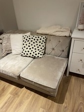 Next Gosford LH Sofa Section In Sumptuous Velour Light Stone Fabric