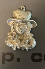 Vintage 90's Y2K archive rare Cop copine silver pendant jewellery huge face