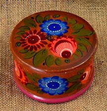 Vintage Canalware Bargeware Narrowboat Hand Painted Wooden Trinket Box Canal