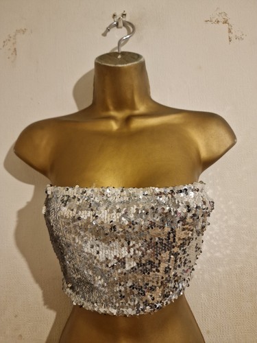 Silver metallic shiny sequin - metallic,