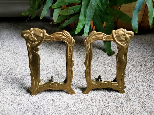 Vintage art nouveau lady - vintage, brass