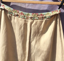 Vintage Gorgeous Silk/Linen Embroidered Shell Embellished Linea Capri Pants 10