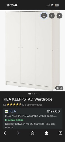 Ikea kleppstad wardrobe with - with, 3