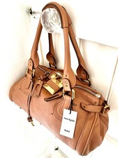 100% Authentic Chloe Paddington Bag Peach Beige Soft Leather Excellent Condition