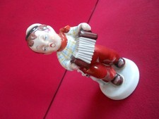 Vintage Royal Dux Figurine -Boy Playing Accordion Glazed Version. Superb, Rare.