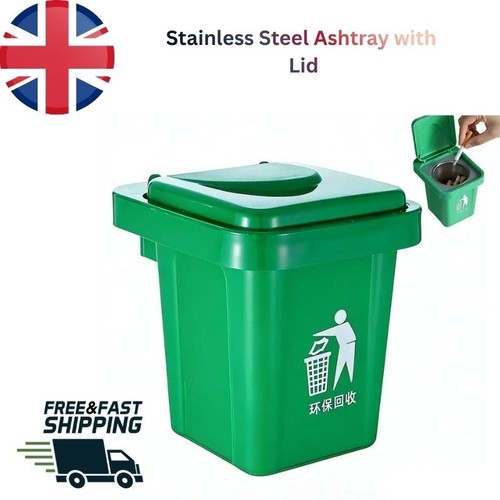Stainless steel ashtray with - ashtray,
