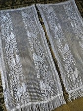 Vintage French Lace Curtains Birds  120cm L  x  110 cm W